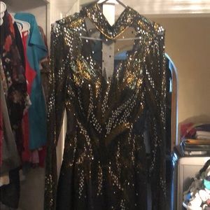 Full length sequin black tie affair gown Size 6